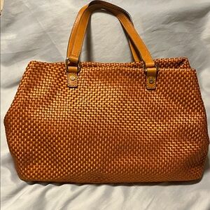 ANTONIO MELANI Orange Woven Shoulder Bag